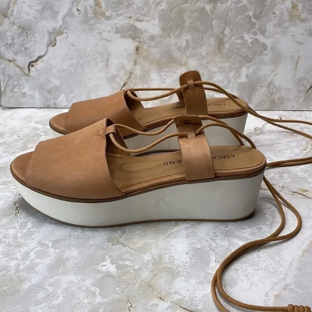 Lucky Brand platform gladiator style wedges